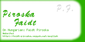 piroska faidt business card